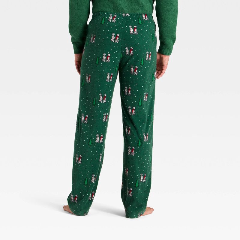 slide 2 of 4, Men's Dalmatian Microfleece Holiday Matching Family Pajama Pants - Wondershop™ Green XL, 1 ct