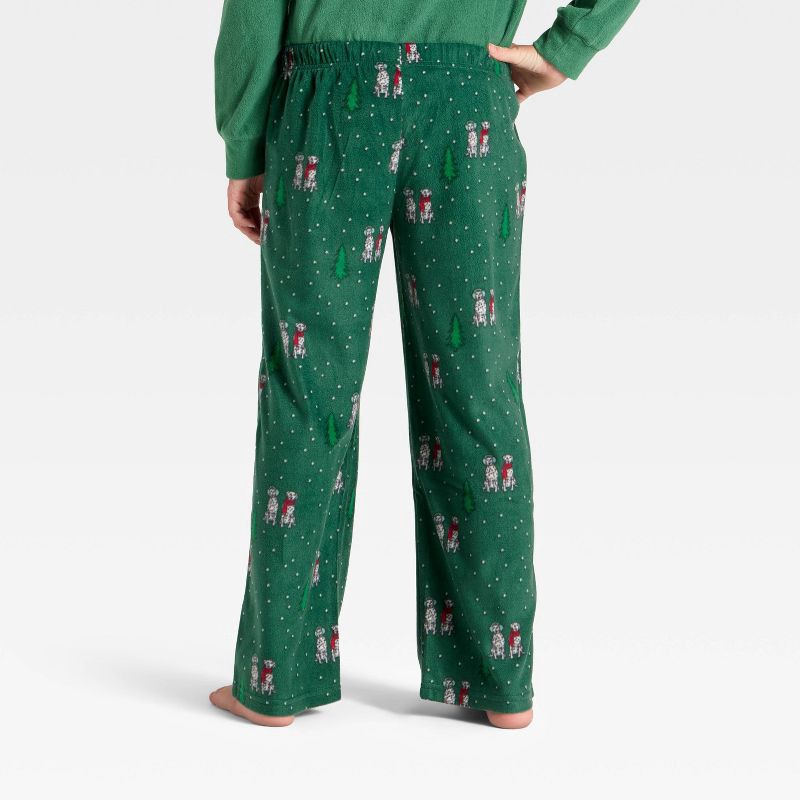 slide 3 of 4, Kids' Dalmatian Microfleece Holiday Matching Family Pajama Pants - Wondershop™ Green L, 1 ct
