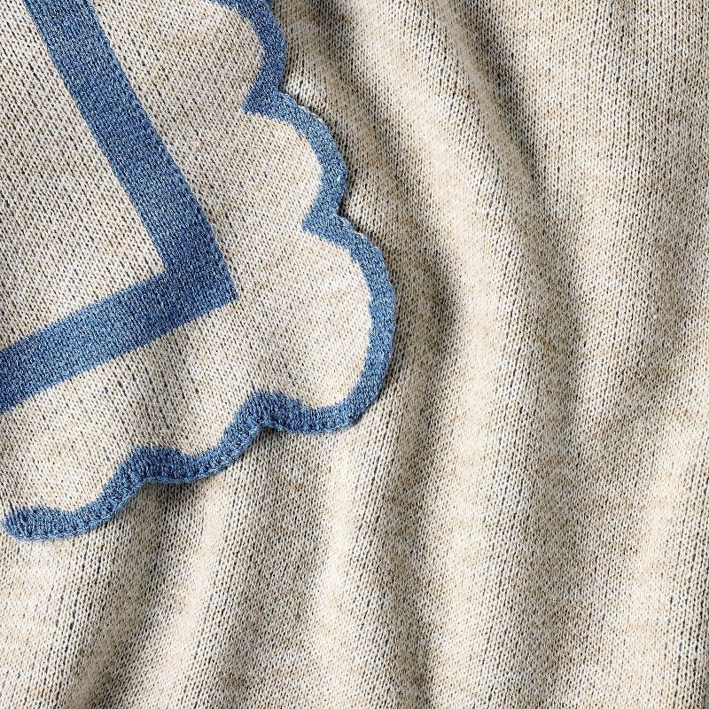 slide 3 of 3, Threshold designed w/Studio McGee Scalloped Edge Throw Blue - Threshold™ designed with Studio McGee, 1 ct