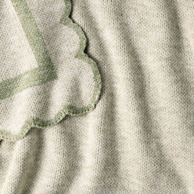 slide 3 of 3, Threshold designed w/Studio McGee Scalloped Edge Throw Green - Threshold™ designed with Studio McGee, 1 ct