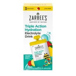 Zarbee's Triple Action Liquid Hydration Pouches - Strawberry Lemonade - 5 fl oz/3ct