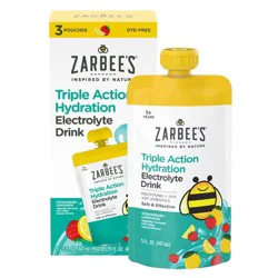 Zarbee's Triple Action Liquid Hydration Pouches - Strawberry Lemonade - 5 fl oz/3ct