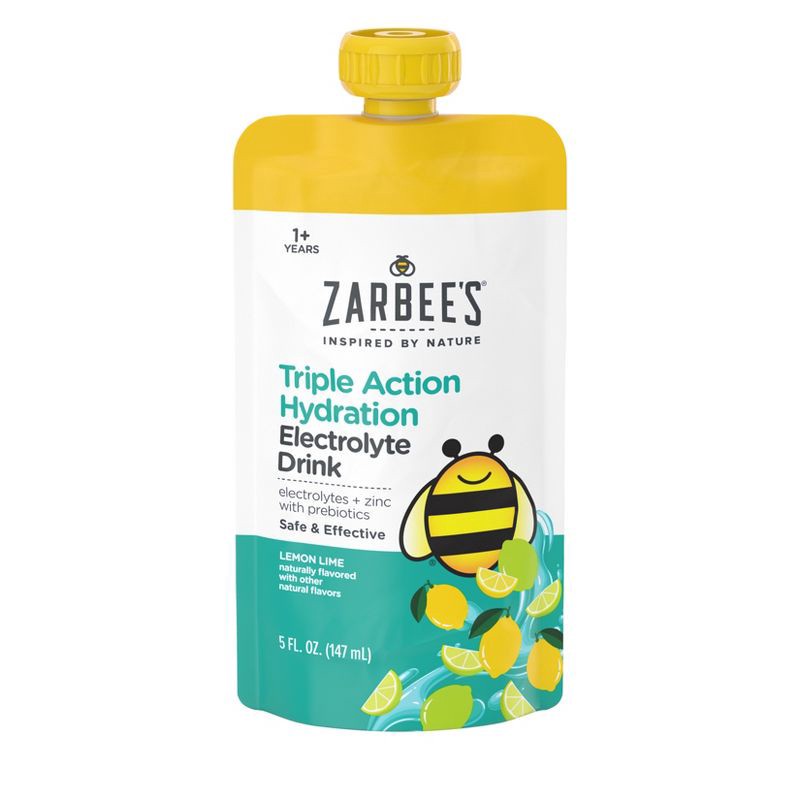 slide 12 of 13, Zarbee's Triple Action Liquid Hydration Pouches - Lemon Lime - 5 fl oz/3ct, 5 fl oz, 3 ct