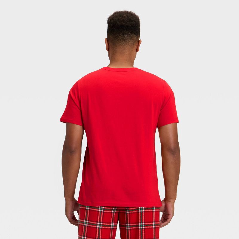 slide 2 of 4, Men's "Cabin Crew" Short Sleeve Holiday Matching Family Pajama Shirt - Wondershop™ Red XL, 1 ct