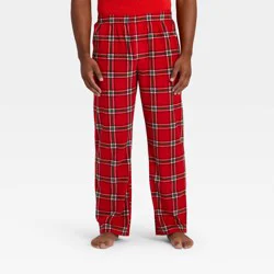 Men's Plaid Microfleece Holiday Matching Family Pajama Pants - Wondershop™ Red S