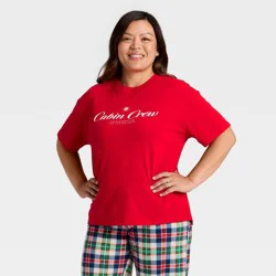 Women's "Cabin Crew" Short Sleeve Holiday Matching Family Pajama Shirt - Wondershop™ Red S