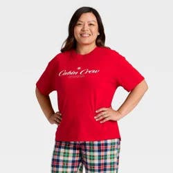 Women's "Cabin Crew" Short Sleeve Holiday Matching Family Pajama Shirt - Wondershop™ Red M