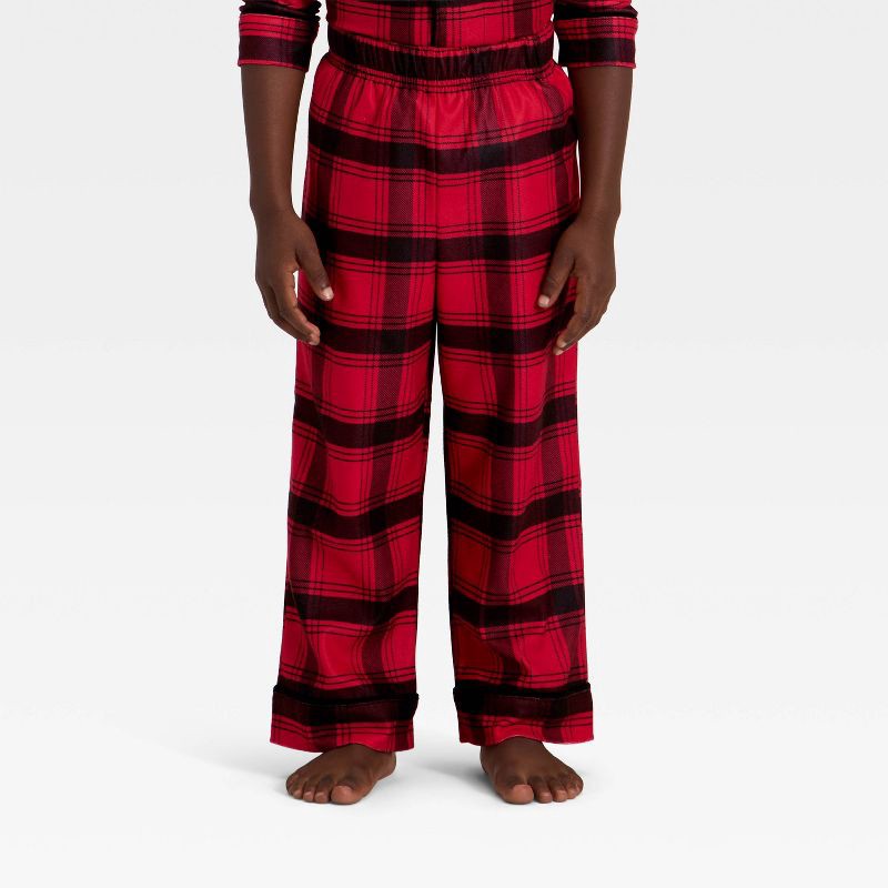 slide 4 of 5, Toddler Plaid Long Sleeve Shirt and Pants Holiday Matching Family Pajama Set - Wondershop™ Red/Black 2T, 1 ct