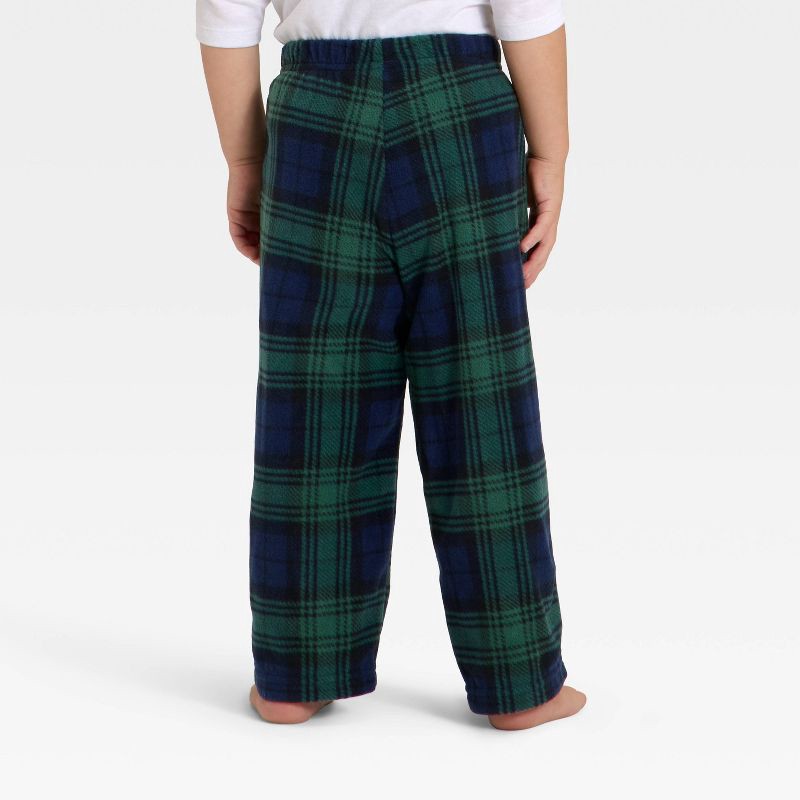slide 3 of 4, Toddler Plaid Microfleece Holiday Matching Family Pajama Pants - Wondershop™ Navy Blue 18M, 1 ct