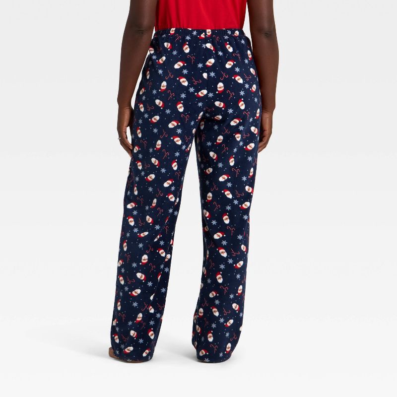 slide 2 of 4, Women's Santa Print Microfleece Holiday Matching Family Pajama Pants - Wondershop™ Navy Blue XXL, 1 ct