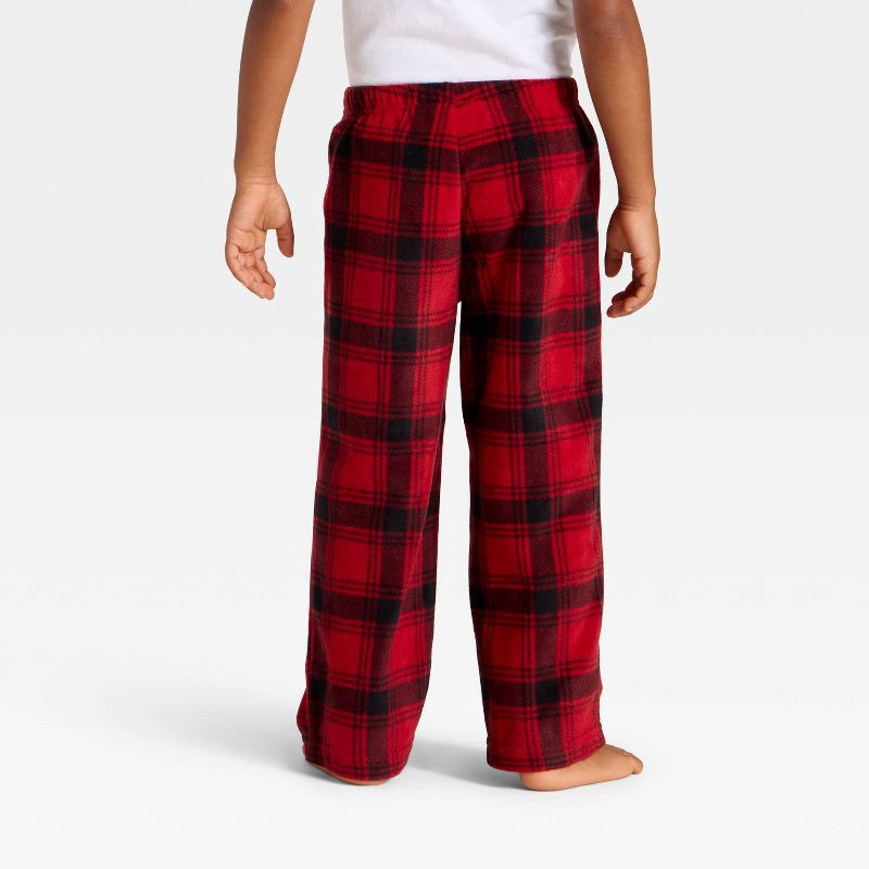 slide 3 of 4, Toddler Plaid Microfleece Holiday Matching Family Pajama Pants - Wondershop™ Red/Black 12M, 1 ct