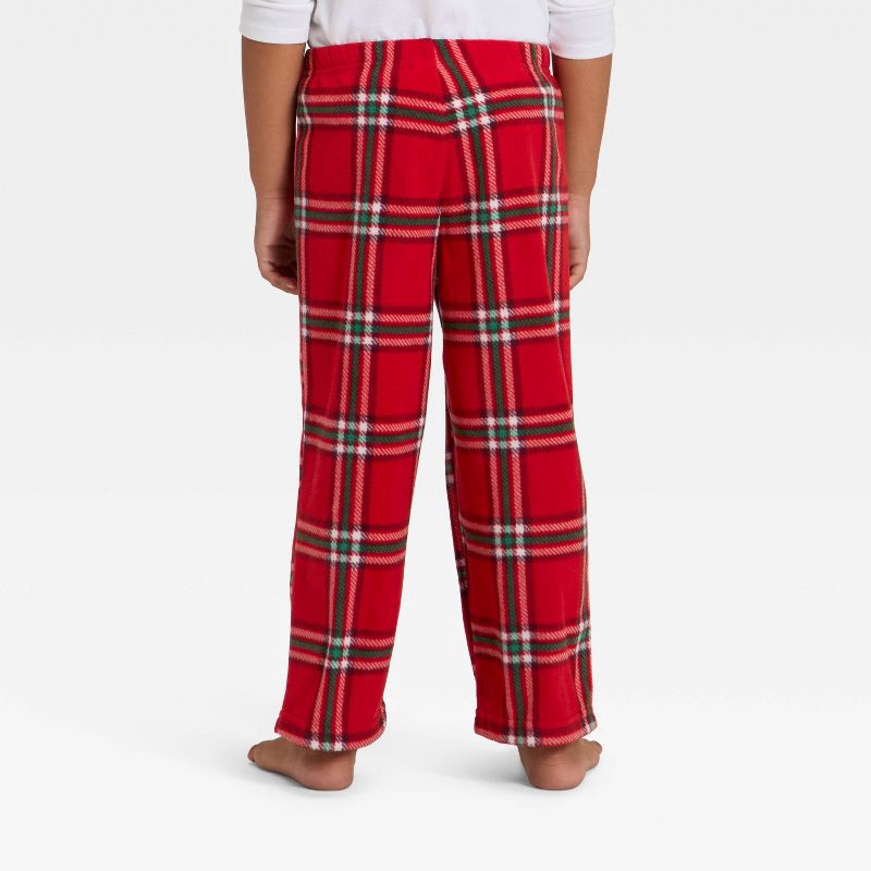 slide 3 of 4, Toddler Plaid Microfleece Holiday Matching Family Pajama Pants - Wondershop™ Red 18M, 1 ct