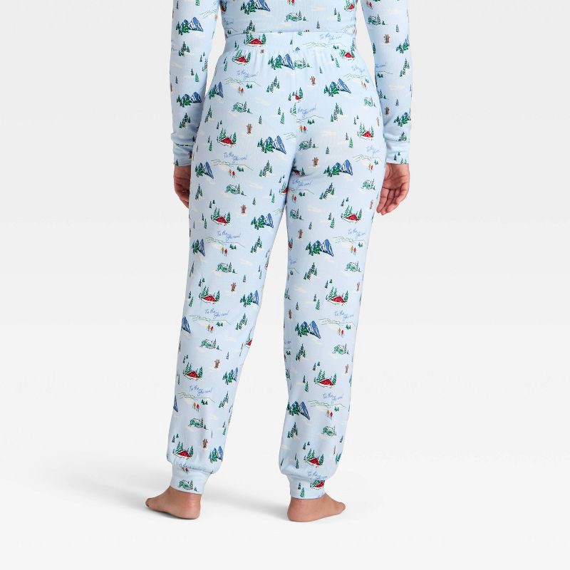 slide 2 of 4, Women's "Tis the Ski-son!" Cozy Knit Holiday Matching Family Pajama Pants - Wondershop™ Blue XXL, 1 ct