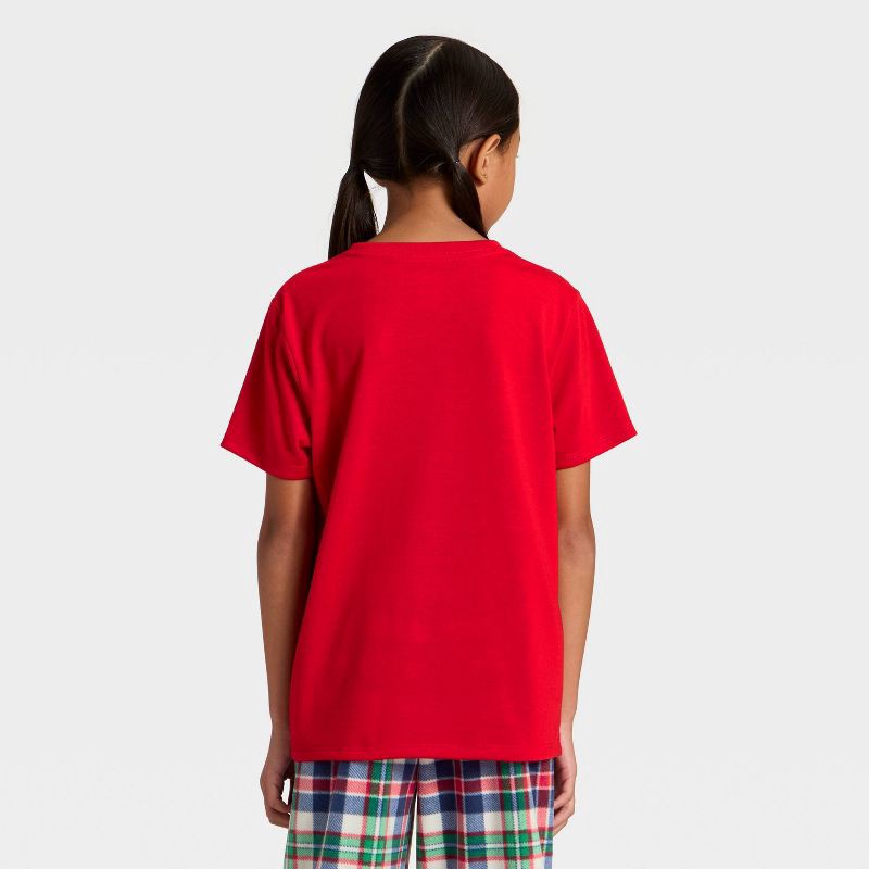 slide 3 of 4, Kids' "Cabin Crew" Short Sleeve Holiday Matching Family Pajama Shirt - Wondershop™ Red S, 1 ct