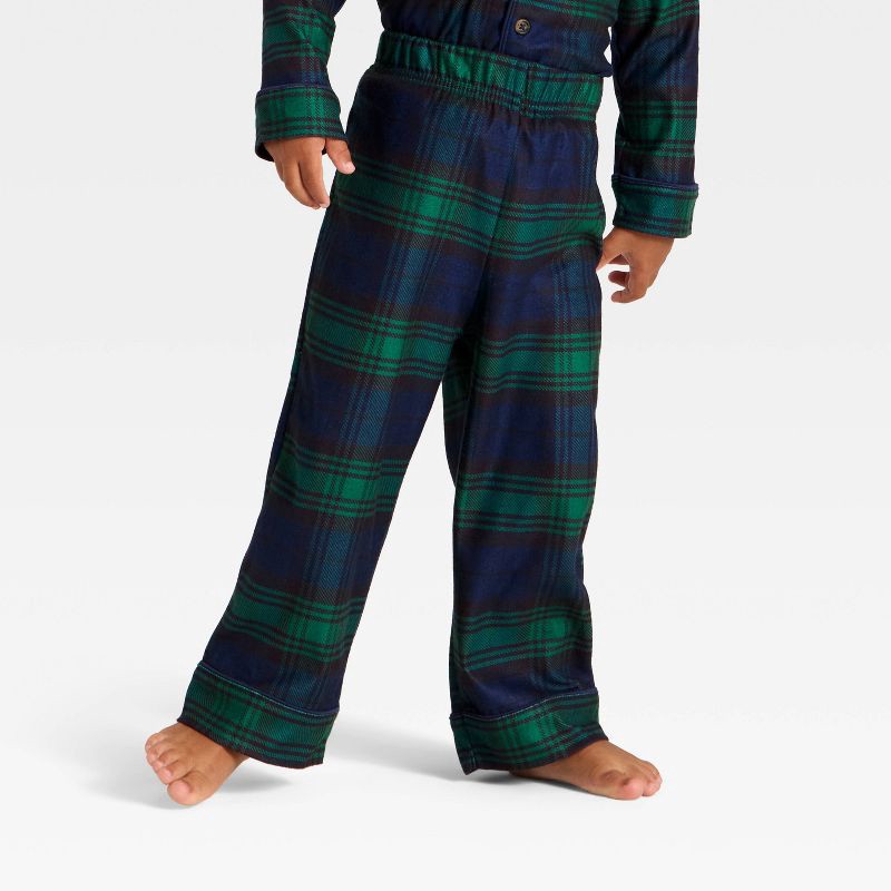 slide 4 of 5, Toddler Plaid Long Sleeve Shirt and Pants Holiday Matching Family Pajama Set - Wondershop™ Navy Blue 3T, 1 ct