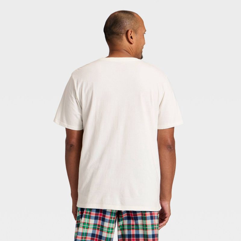 slide 2 of 4, Men's "Tis the Season" Short Sleeve Holiday Matching Family Pajama Shirt - Wondershop™ Cream M, 1 ct