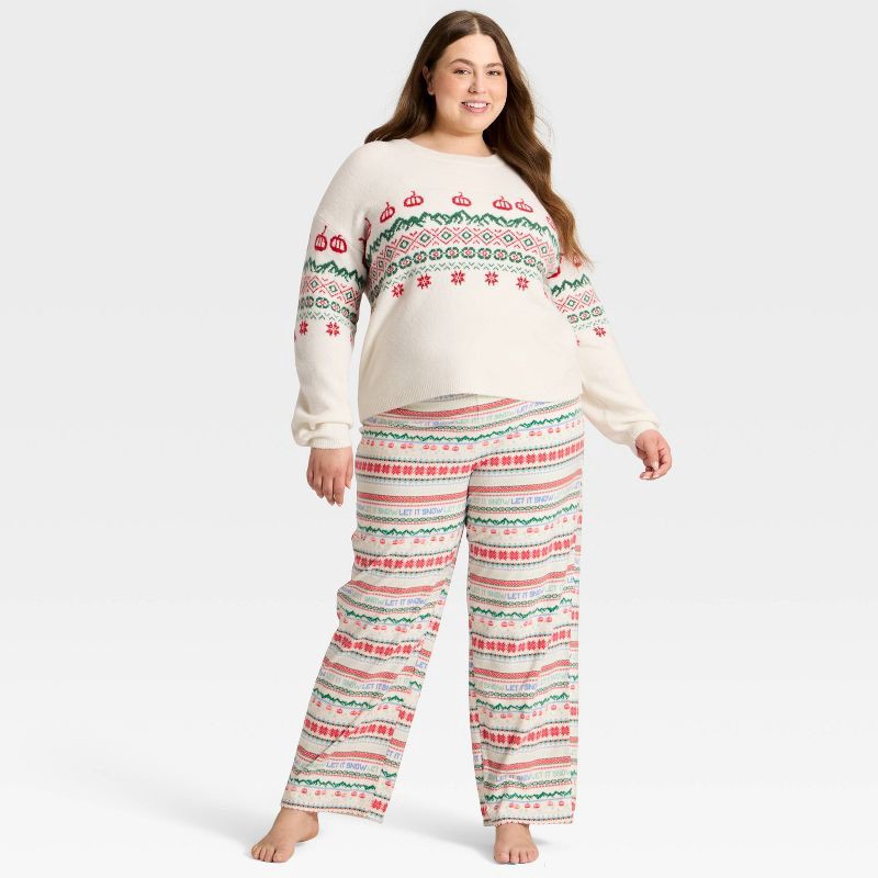 slide 3 of 4, Women's Fair Isle Holiday Matching Family Sweater - Wondershop™ Cream S, 1 ct