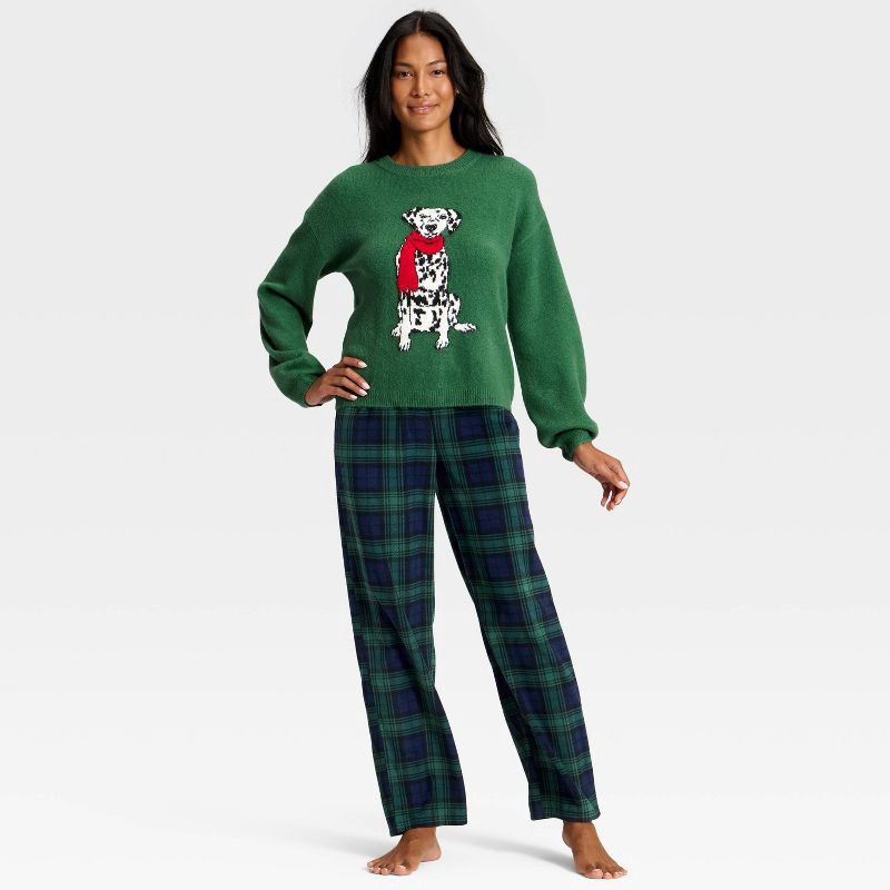 slide 3 of 4, Women's Plaid Microfleece Holiday Matching Family Pajama Pants - Wondershop™ Navy Blue XL, 1 ct