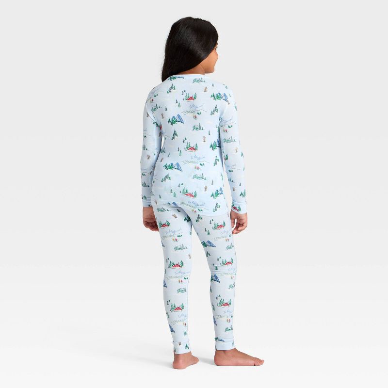 slide 2 of 5, Kids' "Tis the Ski-son!" Cozy Knit Long Sleeve Shirt and Pants Holiday Matching Family Pajama Set - Wondershop™ Blue 8, 1 ct