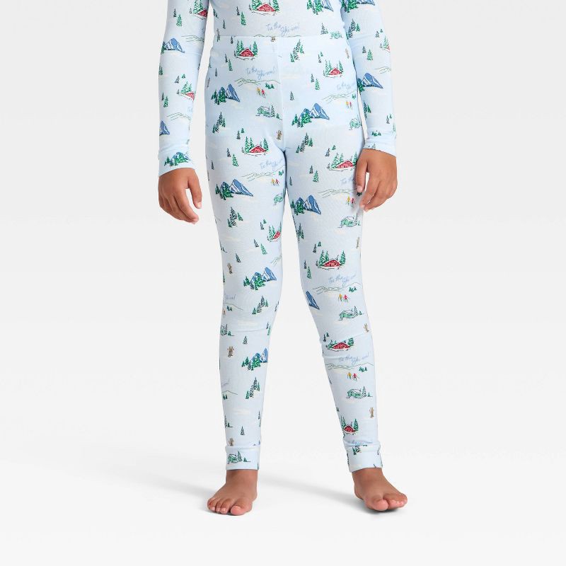 slide 4 of 5, Kids' "Tis the Ski-son!" Cozy Knit Long Sleeve Shirt and Pants Holiday Matching Family Pajama Set - Wondershop™ Blue 8, 1 ct