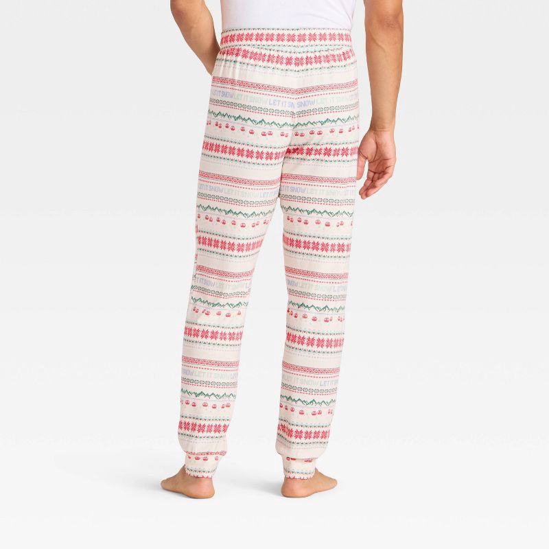 slide 2 of 4, Men's "Let it Snow" Fair Isle Cozy Knit Holiday Matching Family Pajama Pants - Wondershop™ Cream XXL, 1 ct