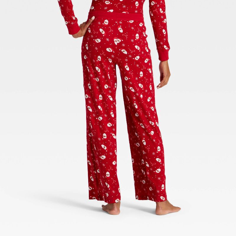 slide 2 of 4, Women's Santa Print Ribbed Holiday Matching Family Pajama Pants - Wondershop™ Red XS, 1 ct