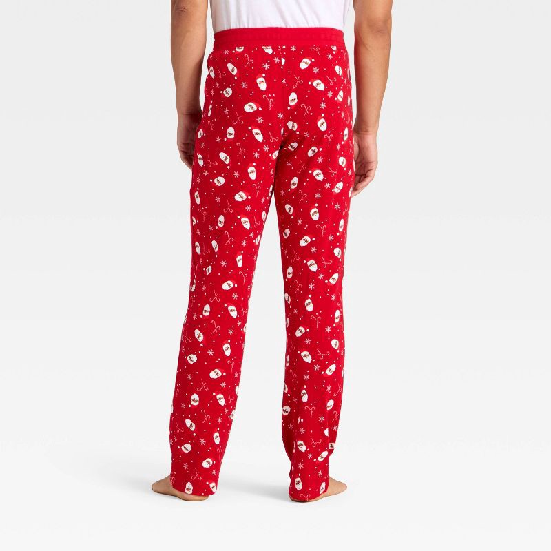 slide 2 of 4, Men's Santa Print Ribbed Holiday Matching Family Pajama Pants - Wondershop™ Red XL, 1 ct