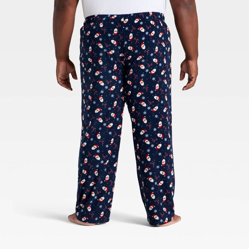 slide 5 of 6, Men's Santa Print Microfleece Holiday Matching Family Pajama Pants - Wondershop™ Navy Blue XL, 1 ct