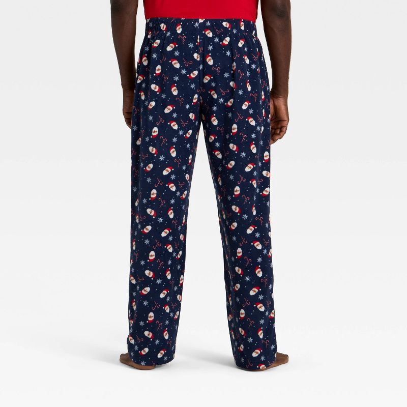 slide 2 of 6, Men's Santa Print Microfleece Holiday Matching Family Pajama Pants - Wondershop™ Navy Blue XXL, 1 ct