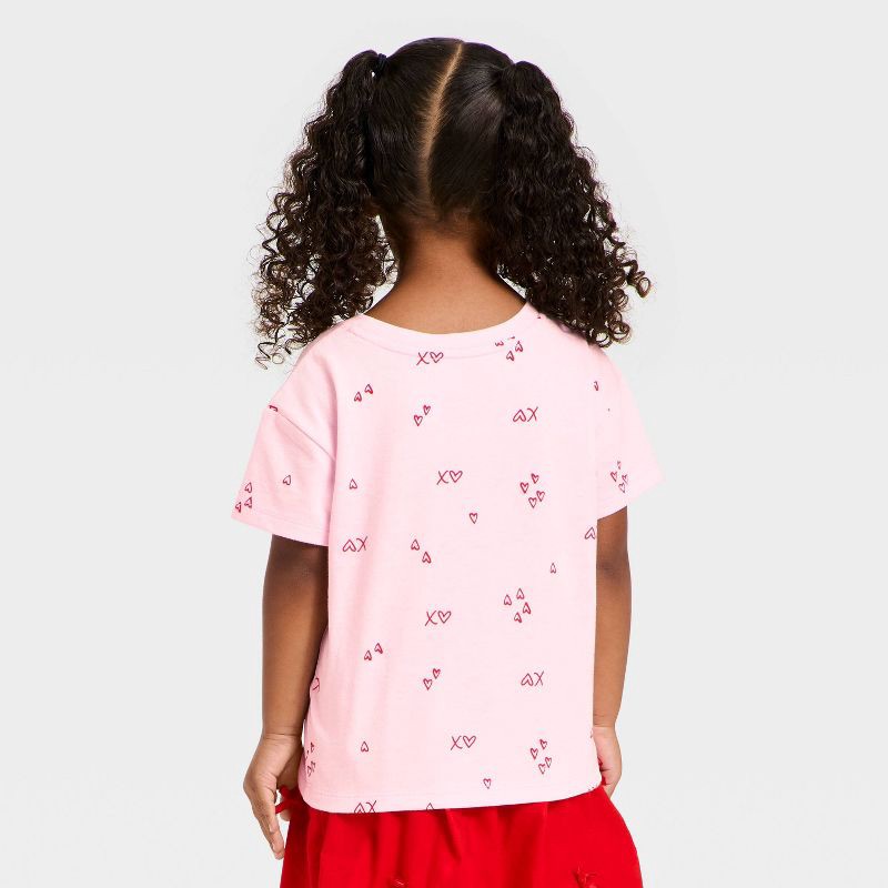 slide 2 of 3, Toddler Girls' Valentine's Relaxed T-Shirt - Cat & Jack™ Light Pink 18M, 1 ct