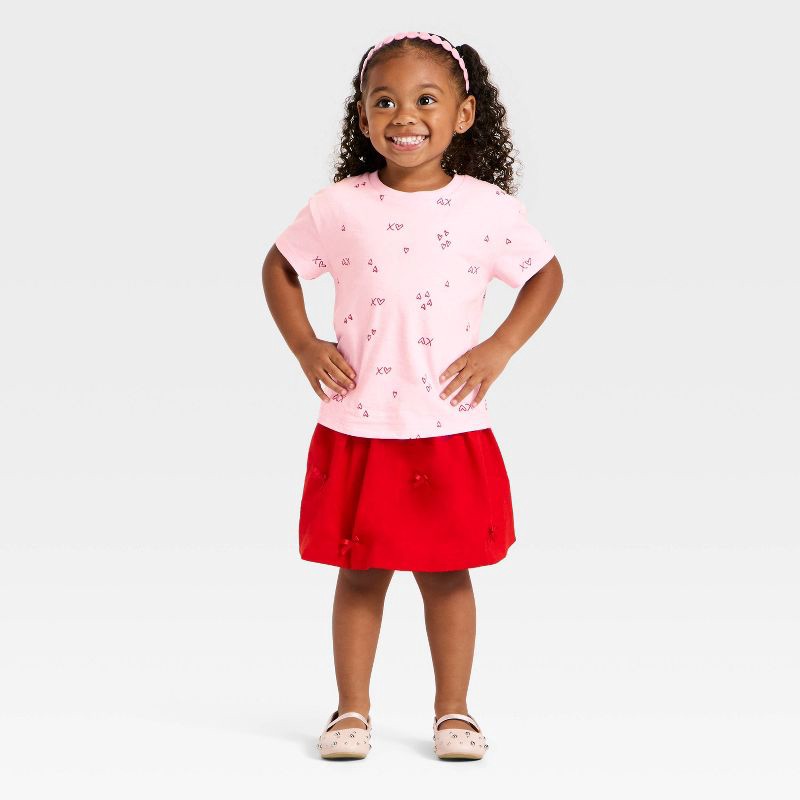 slide 3 of 3, Toddler Girls' Valentine's Relaxed T-Shirt - Cat & Jack™ Light Pink 4T, 1 ct