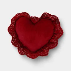 Valentine's Day Ruffled Heart Pillow - Threshold™