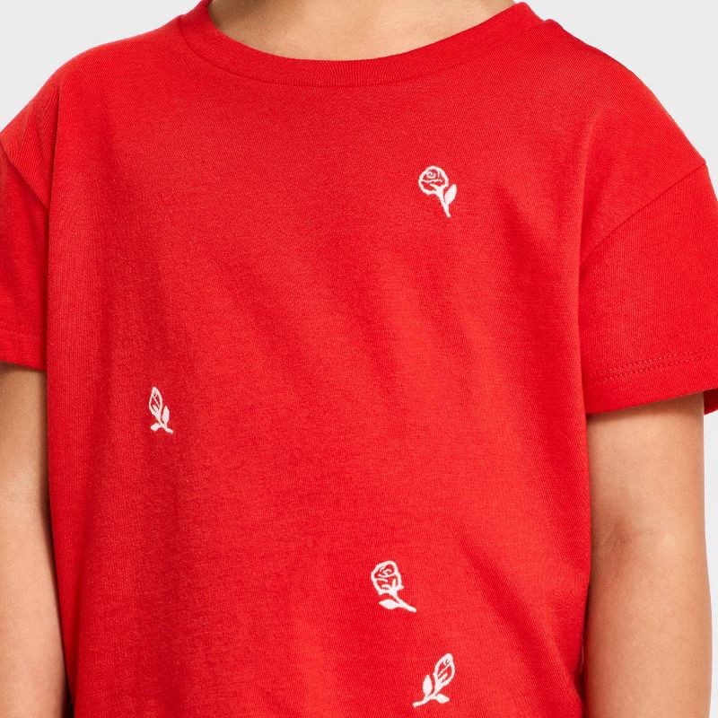 slide 3 of 4, Toddler Girls' Valentine's Relaxed T-Shirt - Cat & Jack™ Medium Red 2T, 1 ct