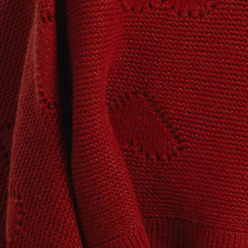 slide 5 of 5, Valentine's Day Heart Knit Throw with Scalloped Trim red - Threshold™, 1 ct