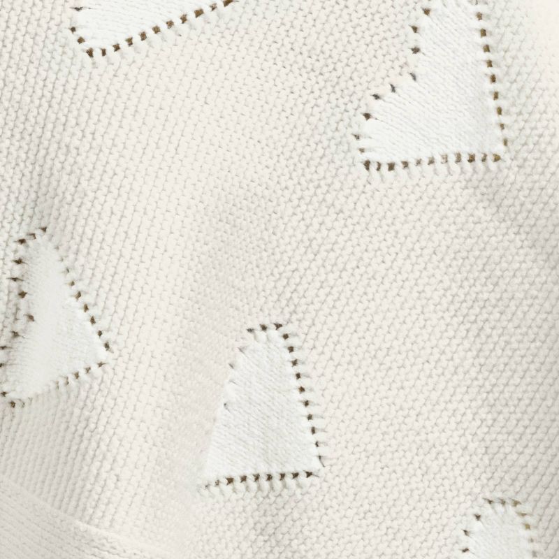 slide 5 of 5, Valentine's Day Heart Knit Throw with Scalloped Trim Ivory - Threshold™, 1 ct
