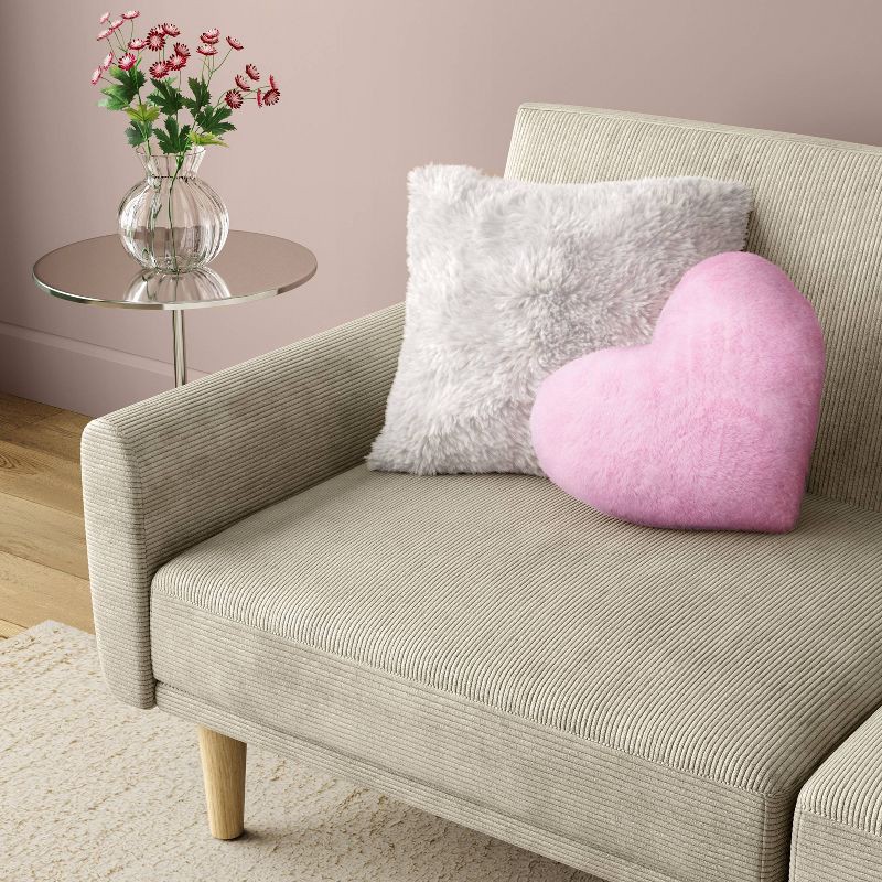 slide 2 of 4, Valentine's Day Plush Heart Pillow Pink - Room Essentials™, 1 ct