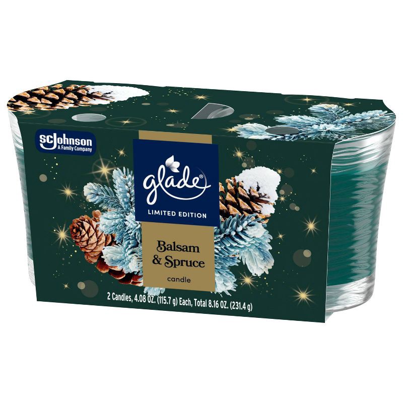 slide 12 of 12, Glade Jar Candles - Baslam & Spruce - 4.08oz/2ct, 4.08 oz, 2 ct