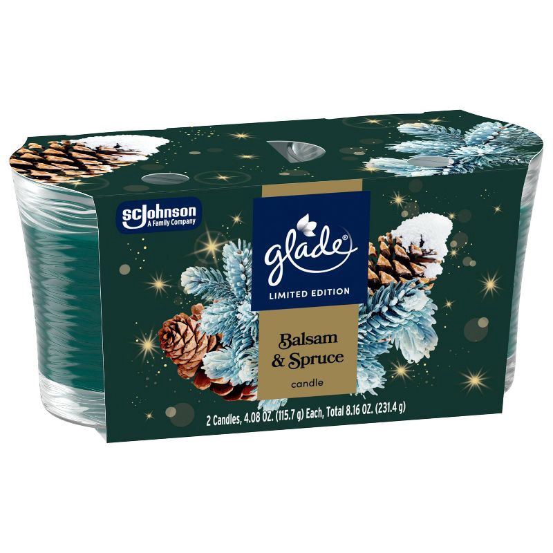 slide 11 of 12, Glade Jar Candles - Baslam & Spruce - 4.08oz/2ct, 4.08 oz, 2 ct
