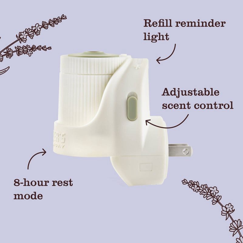 slide 6 of 13, Mrs. Meyer's Clean Day Premium Scented Oil Plug-In Diffuser Air Freshener Starter Kits - Lavender - 1 Warmer + 1 Refill - 0.67 fl oz, 0.67 fl oz