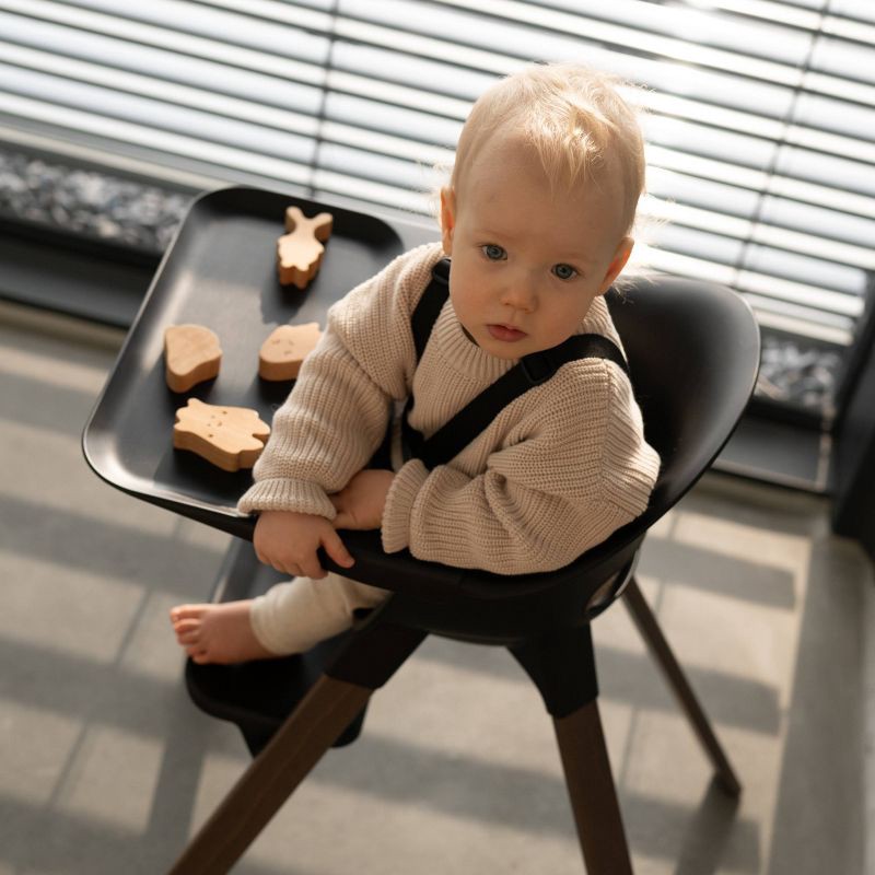 slide 3 of 12, Stokke Clikk High Chair All-in-One with Tray & Harness - Black Warm Brown, 1 ct