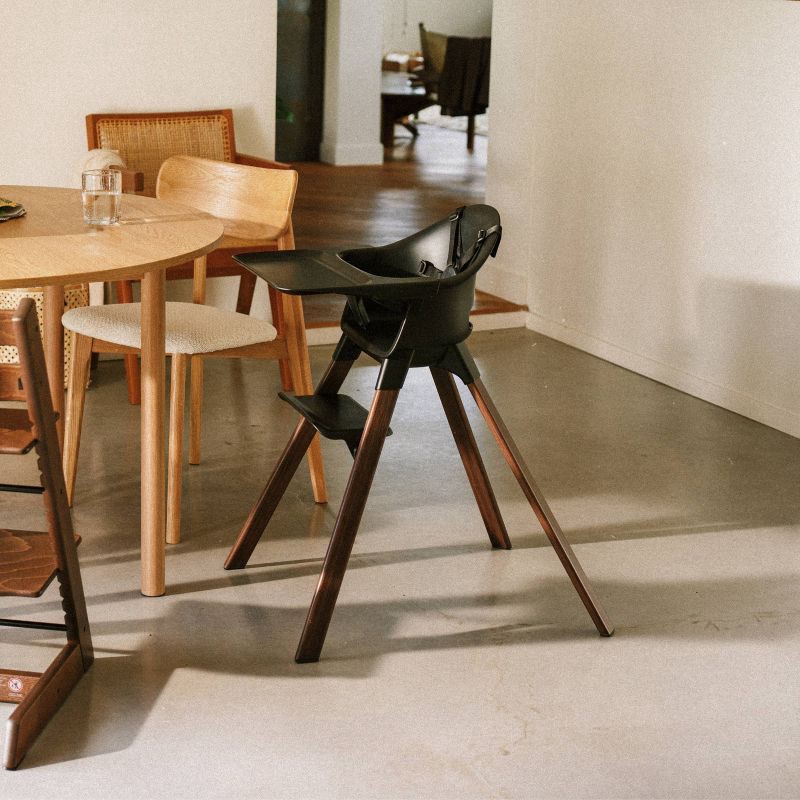 slide 4 of 12, Stokke Clikk High Chair All-in-One with Tray & Harness - Black Warm Brown, 1 ct