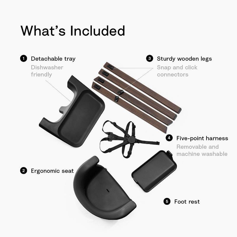 slide 5 of 12, Stokke Clikk High Chair All-in-One with Tray & Harness - Black Warm Brown, 1 ct