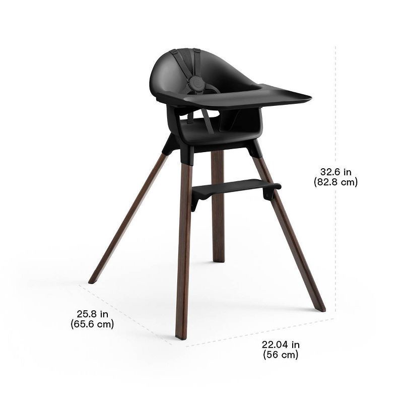 slide 10 of 12, Stokke Clikk High Chair All-in-One with Tray & Harness - Black Warm Brown, 1 ct