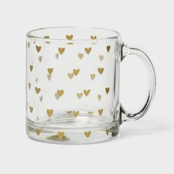 13 fl oz Glass Mug with Decal Gold Heart - Spritz™