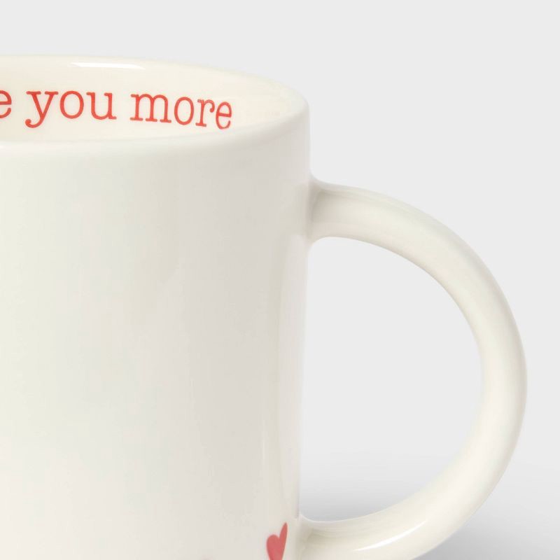 slide 3 of 4, 14oz Stoneware Love You More Hearts Stacking Mug White - Spritz™, 14 oz
