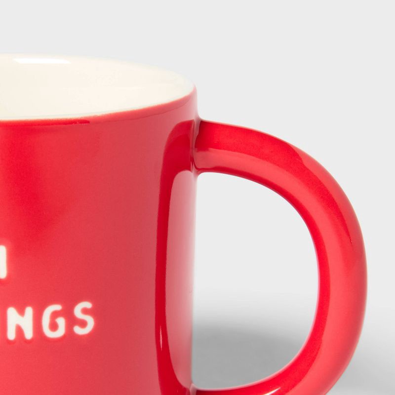 slide 3 of 3, 16oz Stoneware Team No Hard Feelings Mug Red - Spritz™, 16 oz