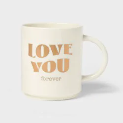 14oz Stoneware Love You Forever Stacking Mug White - Spritz™