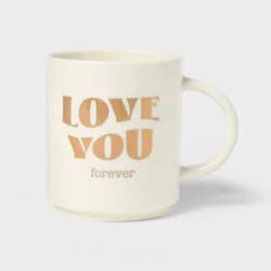 14oz Stoneware Love You Forever Stacking Mug White - Spritz™