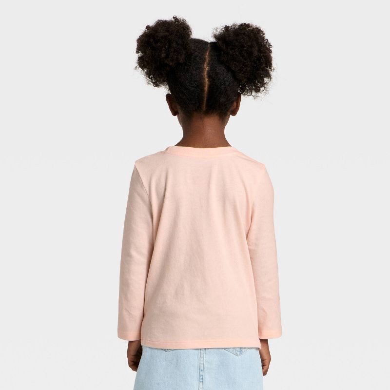 slide 3 of 4, Toddler Girls' Long Sleeve Graphic T-Shirt - Cat & Jack™ Coral Pink 3T, 1 ct