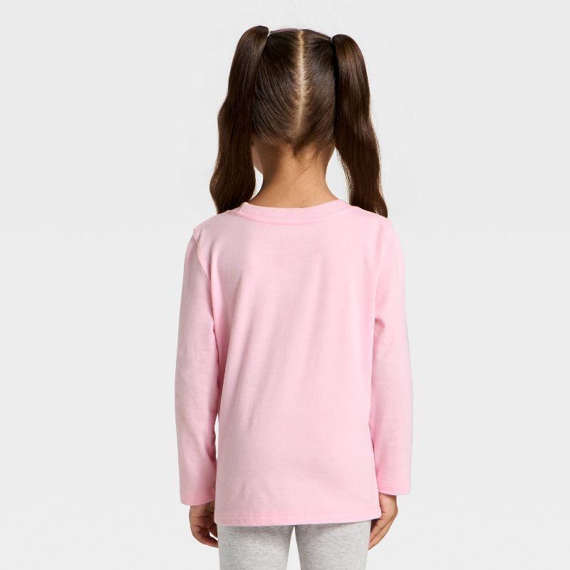 slide 2 of 4, Toddler Girls' Long Sleeve Graphic T-Shirt - Cat & Jack™ Light Pink 2T, 1 ct
